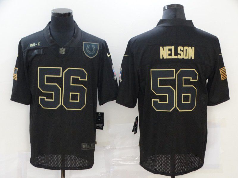 Men Indianapolis Colts #56 Nelson Black gold lettering 2020 Nike NFL Jersey->minnesota vikings->NFL Jersey